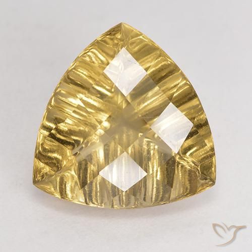 5.91ct طبيعي أصفر-ذهبى فاتح كوارتز, مثلثى, VVS-VS