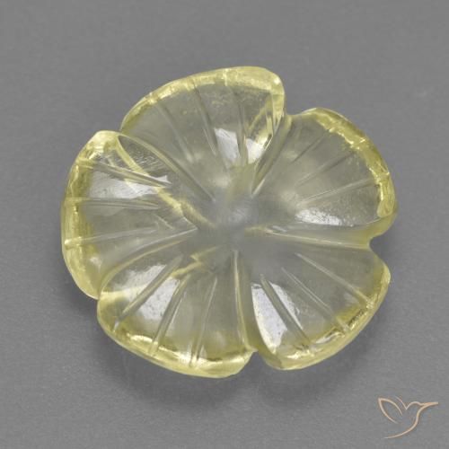 4.49ct طبيعي أصفر فاتح-متوسط كوارتز, قص وردة, شفاف