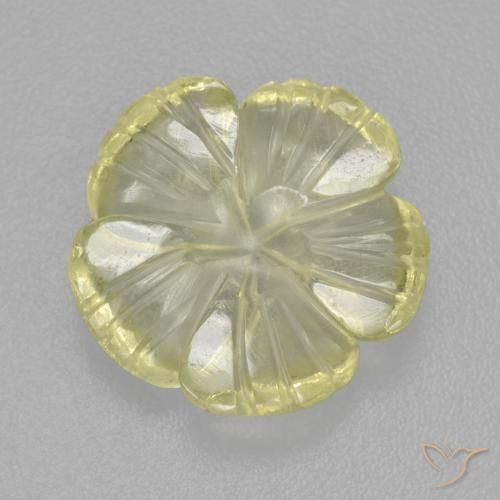 4.25ct طبيعي الأصفر الليمونى كوارتز, قص وردة, شفاف