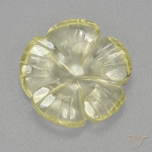 4.48ct طبيعي أصفر فاتح-متوسط كوارتز, قص وردة, شفاف