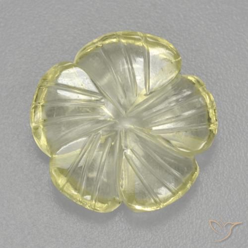4.61ct طبيعي الأصفر الليمونى كوارتز, قص وردة, شفاف