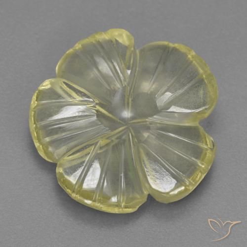 4.58ct طبيعي أصفر باهت كوارتز, قص وردة, شفاف