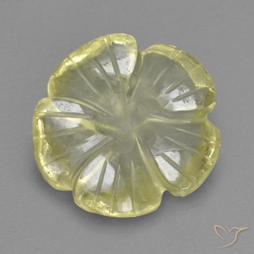 4.69ct طبيعي الأصفر الليمونى كوارتز, قص وردة, شفاف