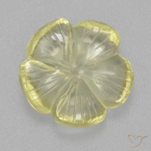 5.36ct طبيعي أصفر فاتح كوارتز, قص وردة, شفاف
