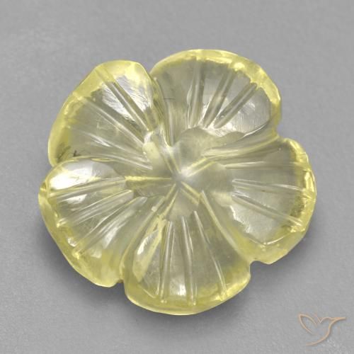 4.47ct طبيعي أصفر لاجونا كوارتز, قص وردة, شفاف