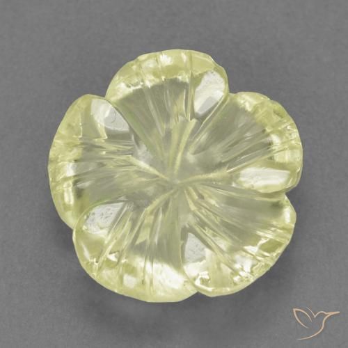 4.66ct طبيعي أصفر فاتح كوارتز, قص وردة, شفاف