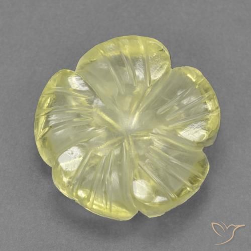 4.40ct طبيعي أصفر متوسط كوارتز, قص وردة, شفاف