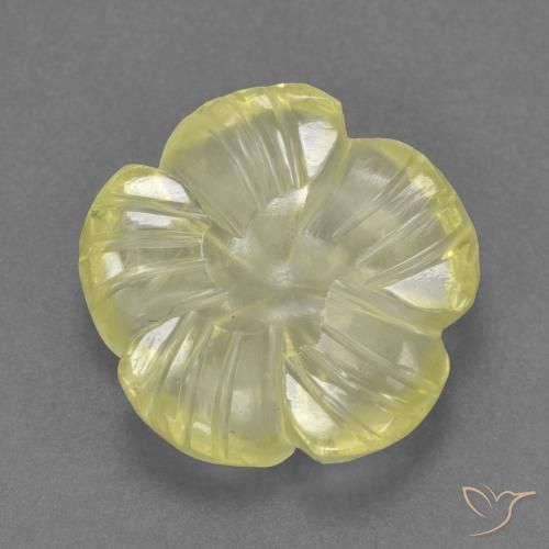 4.30ct طبيعي أصفر فاتح-متوسط كوارتز, قص وردة, شفاف