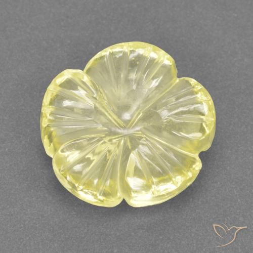 4.16ct طبيعي أصفر فاتح-متوسط كوارتز, قص وردة, شفاف