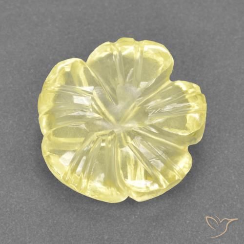 3.52ct طبيعي أصفر باهت كوارتز, قص وردة, شفاف
