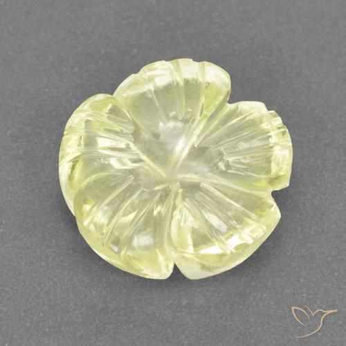 3.16ct طبيعي أصفر باهت كوارتز, قص وردة, شفاف