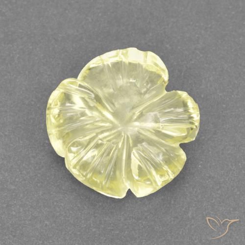 2.33ct طبيعي أصفر باهت كوارتز, قص وردة, شفاف