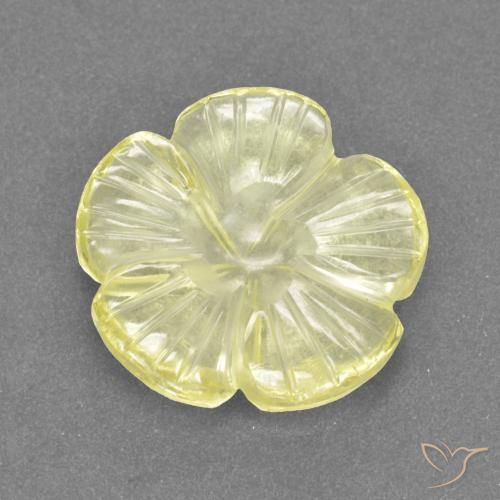 3.40ct طبيعي أصفر فاتح-متوسط كوارتز, قص وردة, شفاف