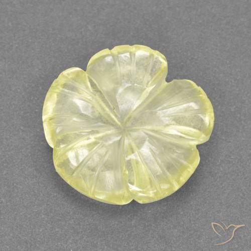 3.23ct طبيعي أصفر فاتح-متوسط كوارتز, قص وردة, شفاف
