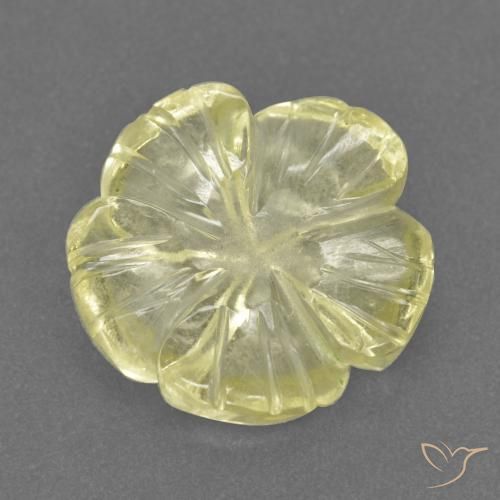 2.52ct طبيعي أصفر فاتح-متوسط كوارتز, قص وردة, شفاف