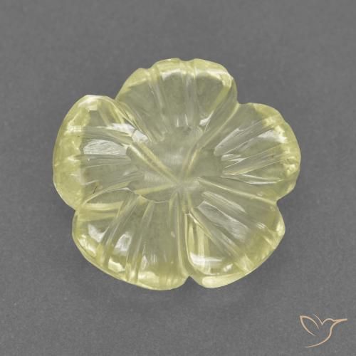 3.22ct طبيعي أصفر فاتح-متوسط كوارتز, قص وردة, شفاف
