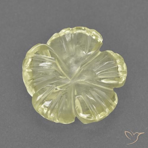 2.26ct طبيعي أصفر فاتح-متوسط كوارتز, قص وردة, شفاف