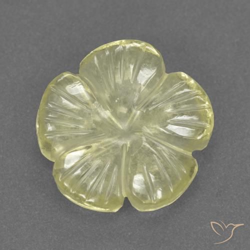 2.97ct طبيعي أصفر فاتح كوارتز, قص وردة, شفاف