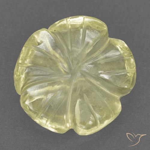 3.48ct طبيعي الأصفر الليمونى كوارتز, قص وردة, شفاف