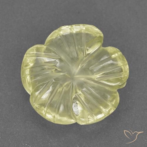 3.72ct طبيعي أصفر فاتح-متوسط كوارتز, قص وردة, شفاف