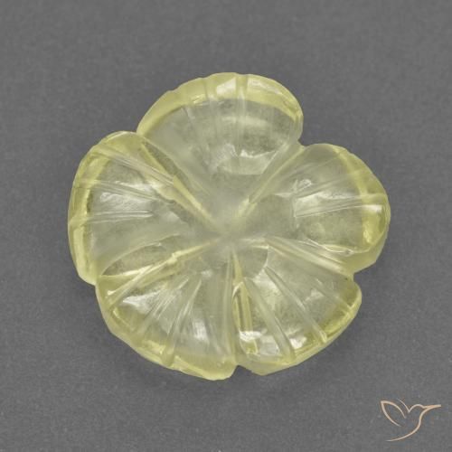3.08ct طبيعي أصفر فاتح-متوسط كوارتز, قص وردة, شفاف