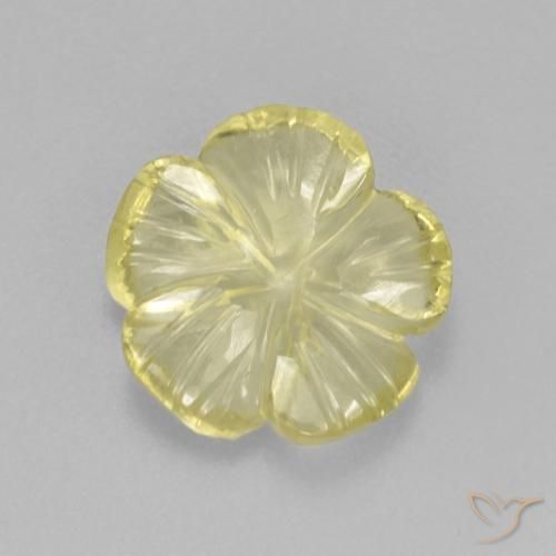 2.87ct طبيعي أصفر فاتح كوارتز, قص وردة, شفاف