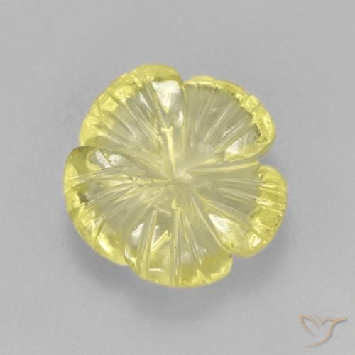 3.83ct طبيعي أصفر فاتح كوارتز, قص وردة, شفاف