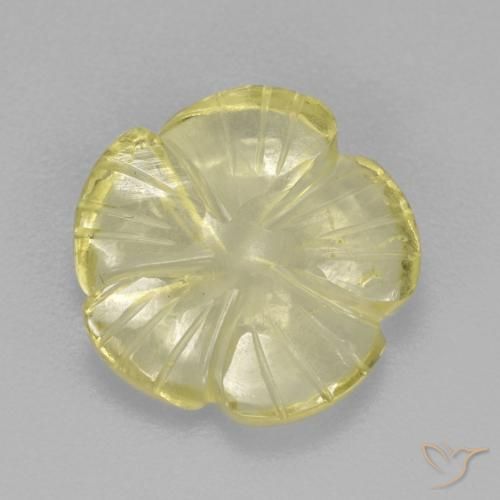 3.83ct طبيعي أصفر أناناسى فاتح كوارتز, قص وردة, شفاف