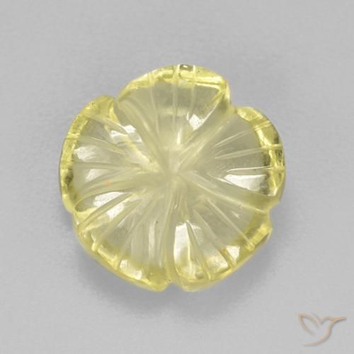 4.26ct طبيعي أصفر أناناسى فاتح كوارتز, قص وردة, شفاف