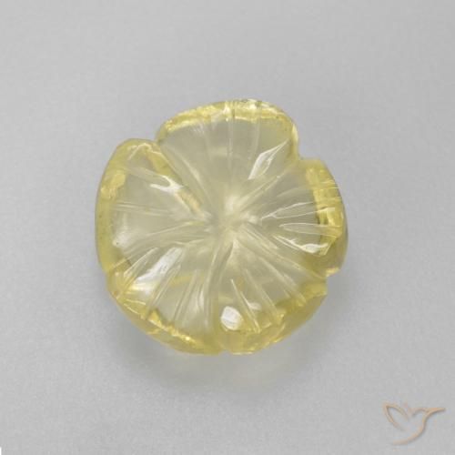 2.69ct طبيعي أصفر فاتح كوارتز, قص وردة, شفاف