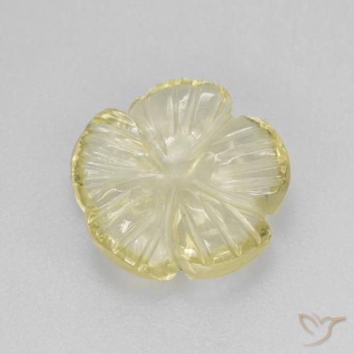 3.12ct طبيعي أصفر باهت كوارتز, قص وردة, شفاف