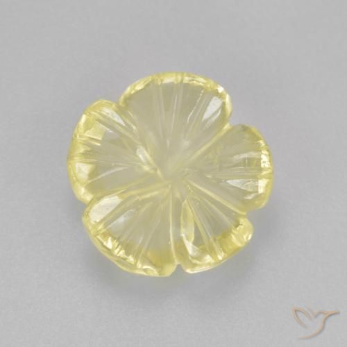 2.47ct طبيعي أصفر فاتح كوارتز, قص وردة, شفاف
