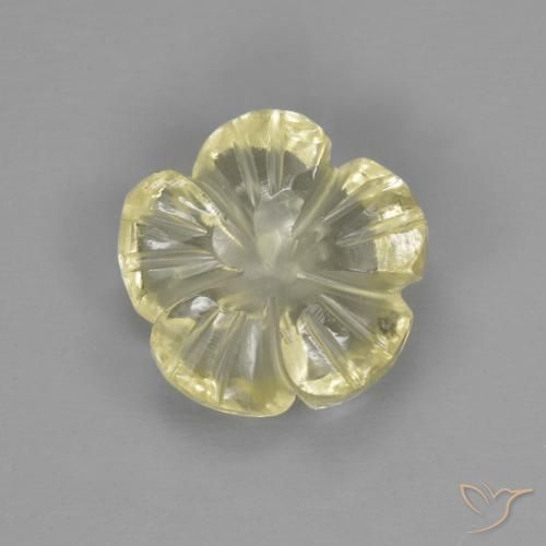 1.98ct طبيعي أصفر لاجونا فاتح كوارتز, قص وردة, شفاف