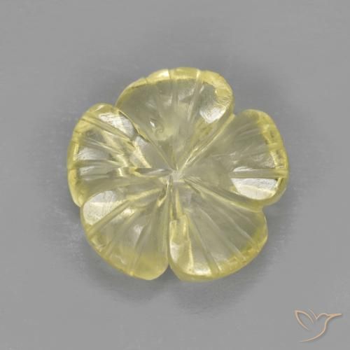 2.59ct طبيعي أصفر باهت كوارتز, قص وردة, شفاف