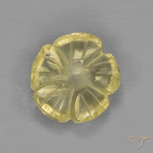 2.39ct طبيعي أصفر باهت كوارتز, قص وردة, شفاف