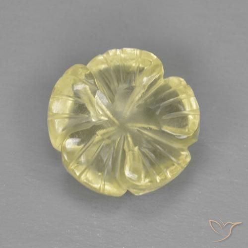 2.79ct طبيعي أصفر فاتح-متوسط كوارتز, قص وردة, شفاف