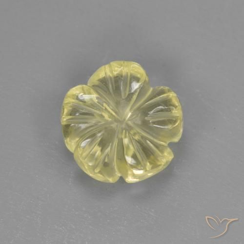 1.72ct طبيعي أصفر فاتح-متوسط كوارتز, قص وردة, شفاف