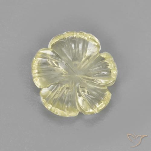 1.64ct طبيعي أصفر باهت كوارتز, قص وردة, شفاف