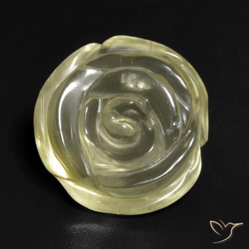 10.57ct طبيعي أصفر فاتح-متوسط كوارتز, قص وردة, شفاف
