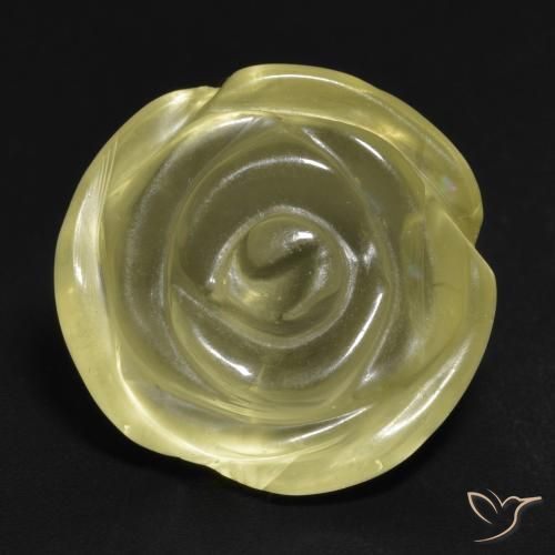 13.59ct طبيعي أصفر متوسط كوارتز, قص وردة, شفاف