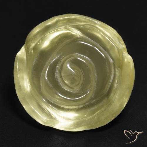 14.90ct طبيعي أصفر متوسط كوارتز, قص وردة, شفاف