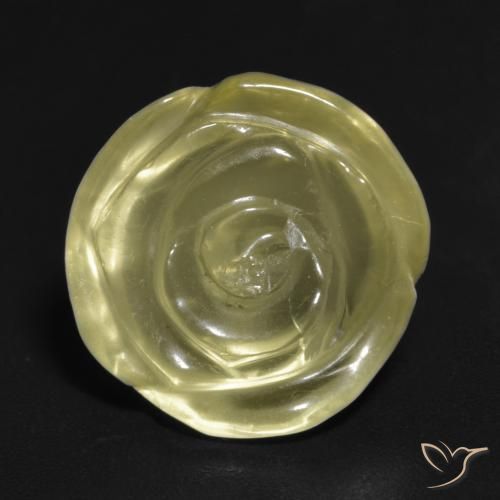 10.57ct طبيعي أصفر باهت كوارتز, قص وردة, شفاف