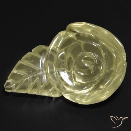 21.30ct طبيعي أصفر باهت كوارتز, قص وردة, شفاف