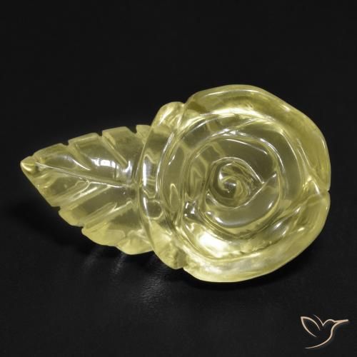 15.16ct طبيعي أصفر باهت كوارتز, قص وردة, شفاف