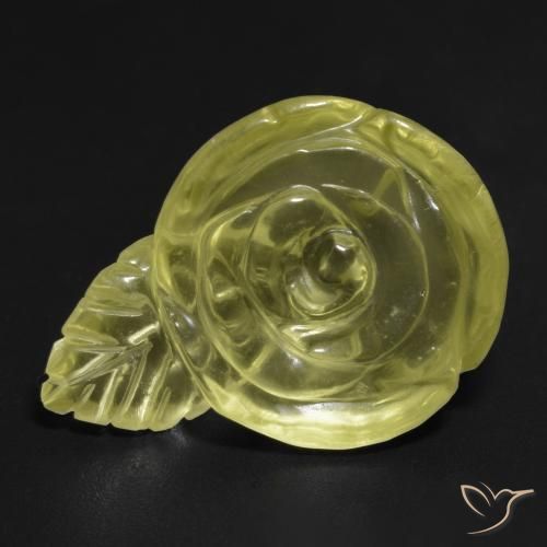 26.39ct طبيعي أصفر متوسط كوارتز, قص وردة, شفاف