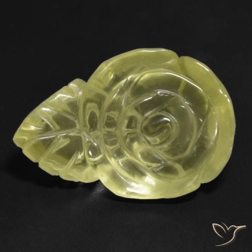 19.33ct طبيعي أصفر باهت كوارتز, قص وردة, شفاف