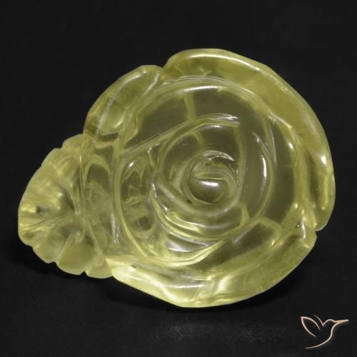 15.73ct طبيعي أصفر باهت كوارتز, قص وردة, شفاف