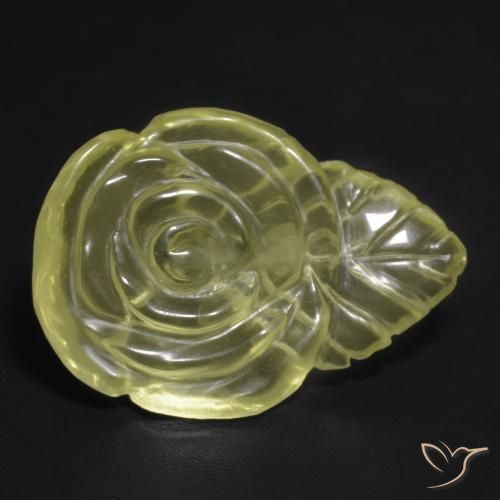 12.65ct طبيعي أصفر باهت كوارتز, قص وردة, شفاف