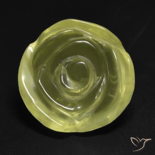 14.68ct طبيعي الأصفر الليمونى كوارتز, قص وردة, شفاف