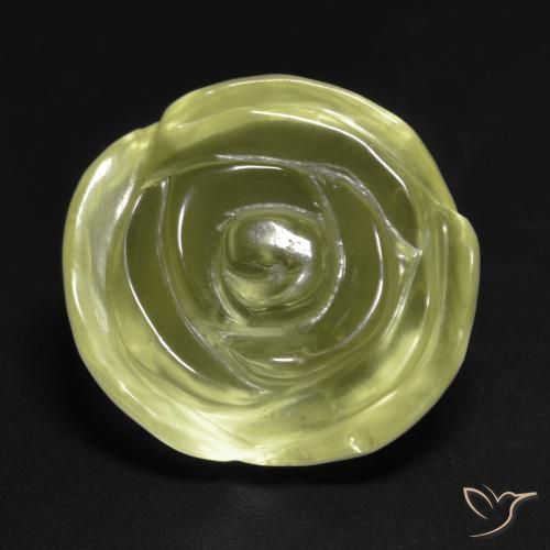 15.19ct طبيعي الأصفر الليمونى كوارتز, قص وردة, شفاف